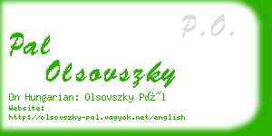 pal olsovszky business card